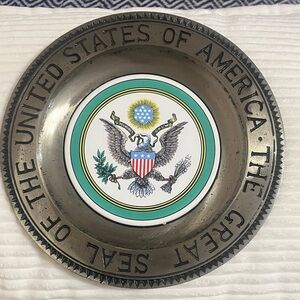 Bicentennial of the great Seal Pewter and ceramic decorative plate